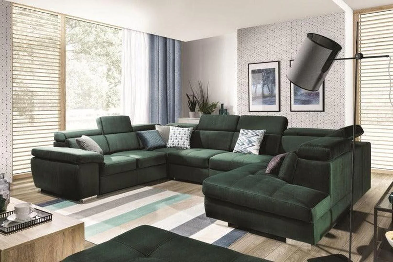 Rosso III U Shape Corner Sofa Bed With Storage