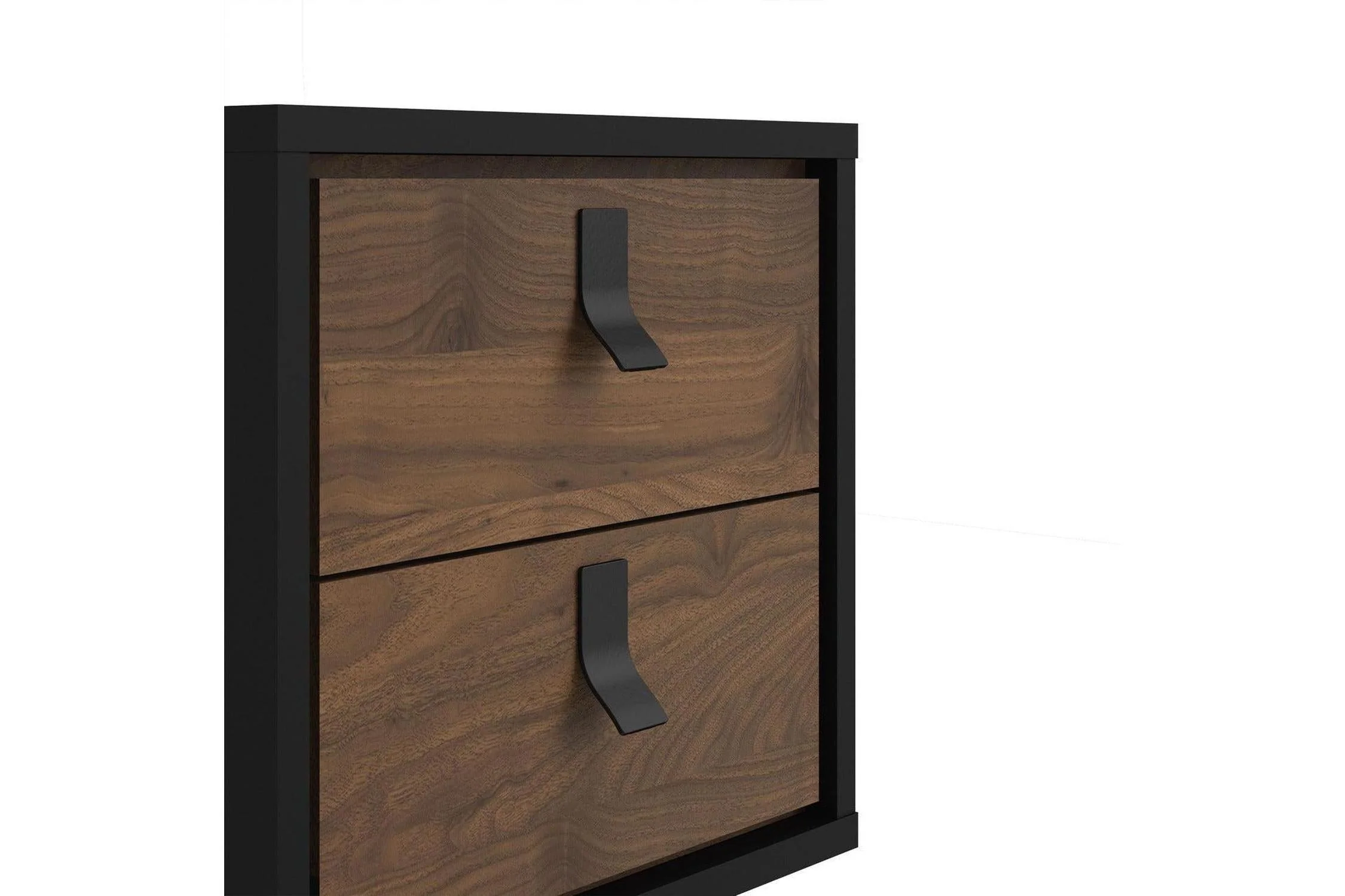 Ry Bedside Cabinet 2 Drawer In Matt Black Walnut - Image 5