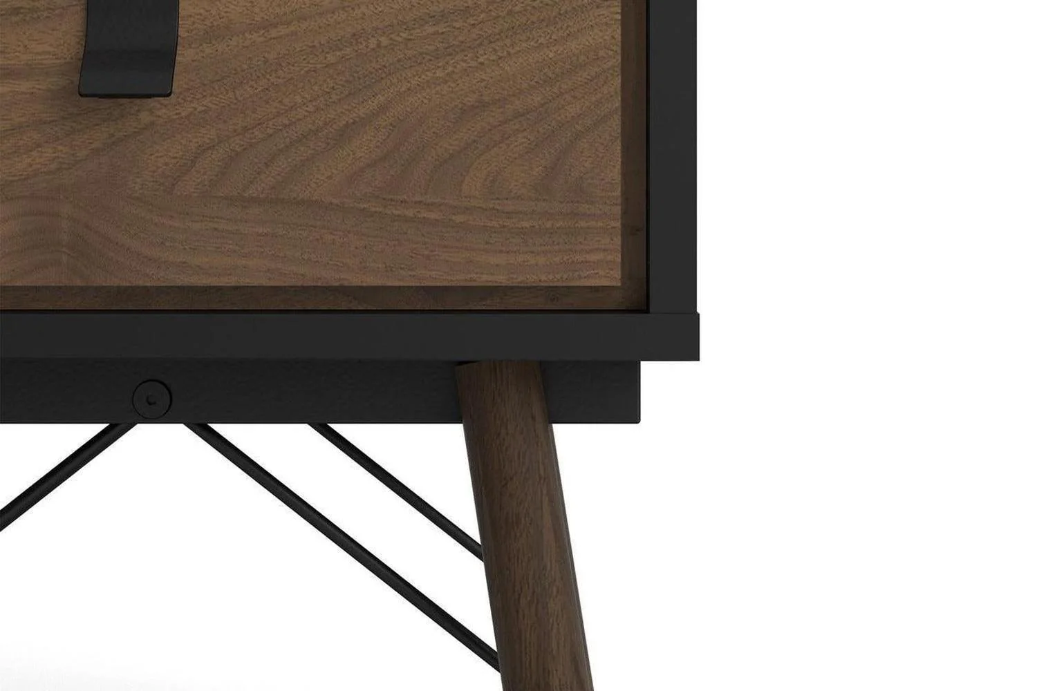 Ry Bedside Cabinet 2 Drawer In Matt Black Walnut - Image 6