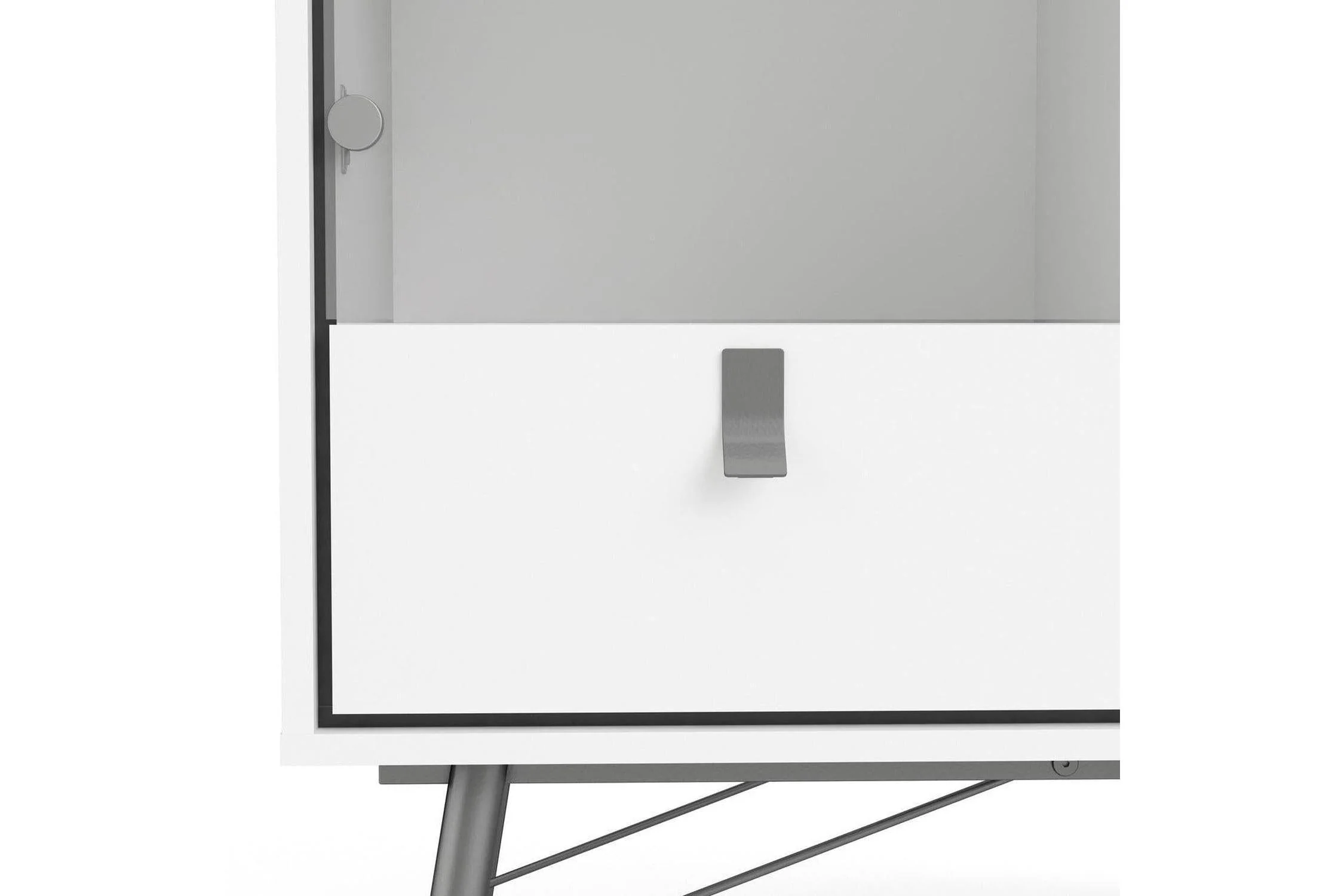 Ry China Cabinet with Glass Door and Drawer in Matt White - Image 5