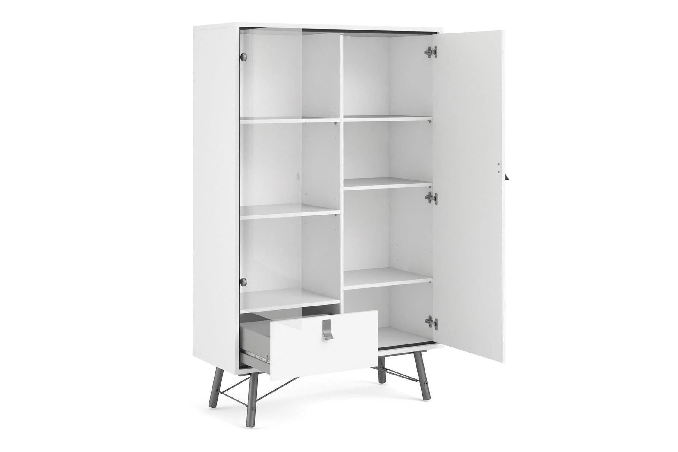 Ry China Cabinet with Glass Door and Drawer in Matt White - Image 7