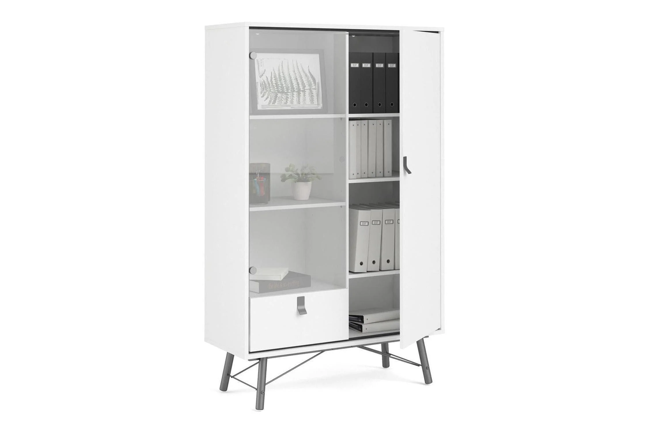 Ry China Cabinet with Glass Door and Drawer in Matt White - Image 8