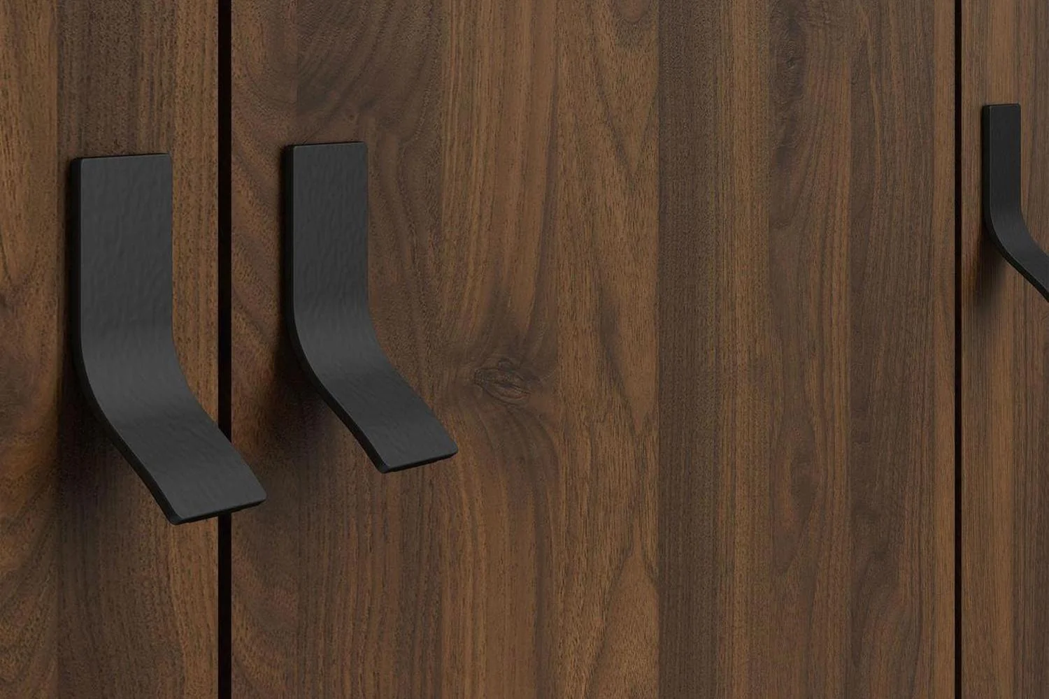 Ry Wardrobe 3 Doors 3 Drawers in Matt Black Walnut - Image 4