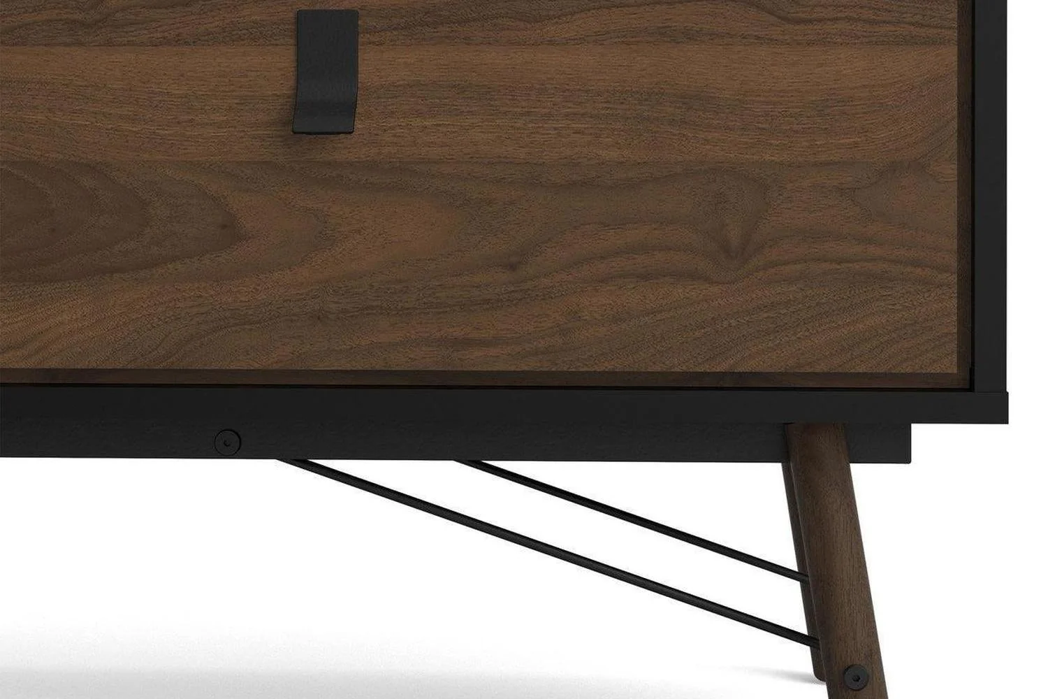 Ry Wide Double Chest 6 Drawers Matt Black Walnut - Image 7