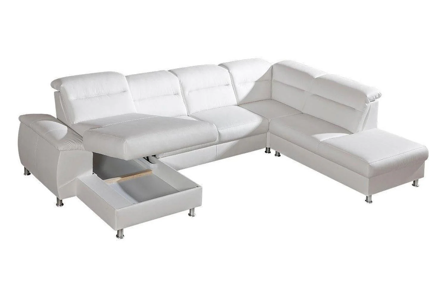 Scandi I U Shape Corner Sofa Bed With Storage - Image 4