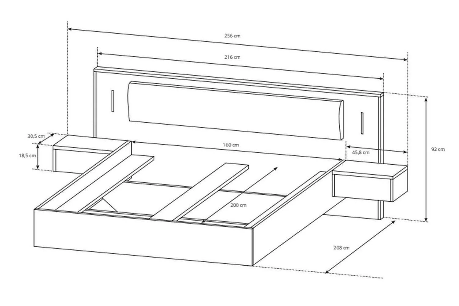 Sega Bed With 2 Bedside Tables - Image 3