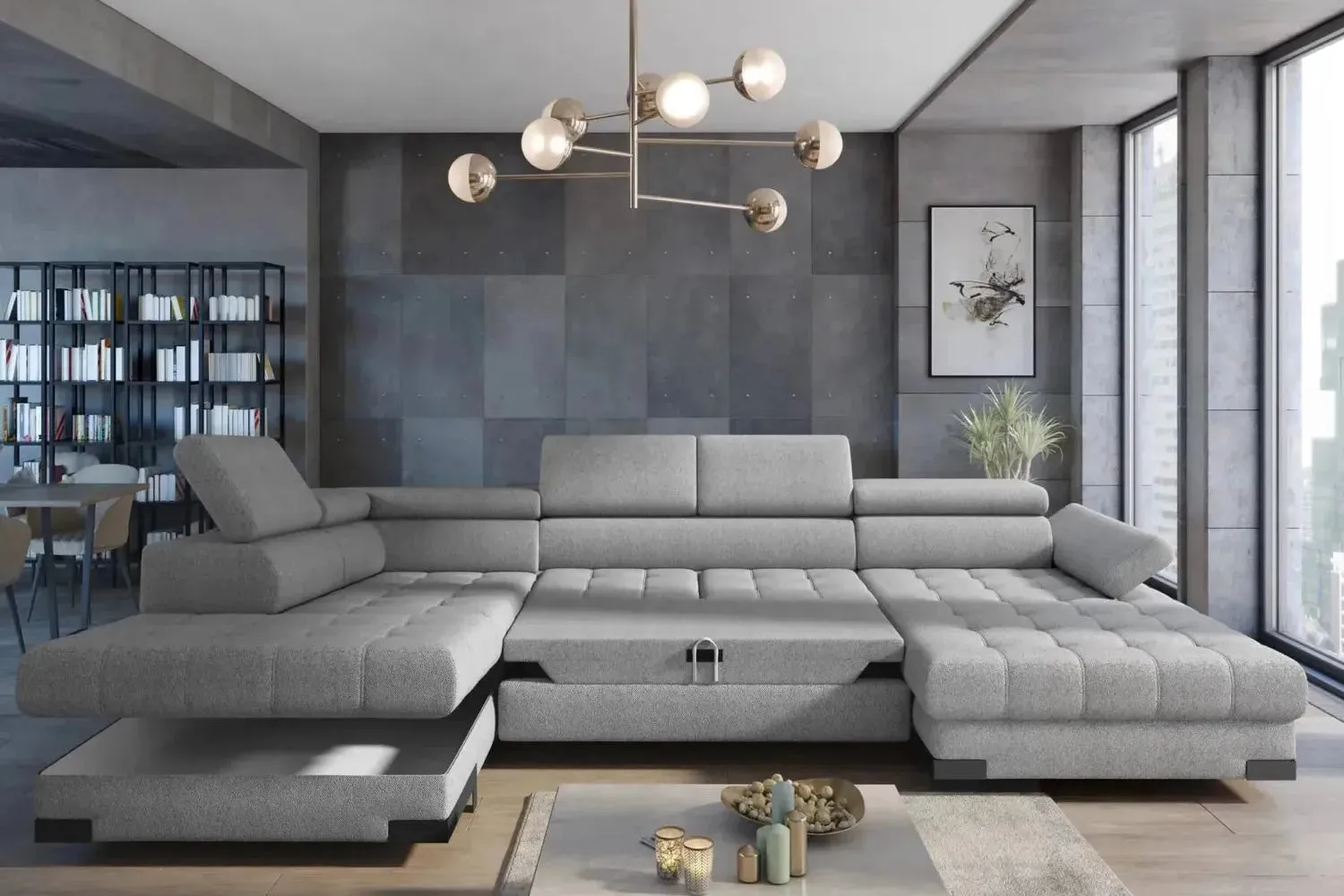 Selva Xl U Shape Corner Sofa Bed With Storage - Image 2
