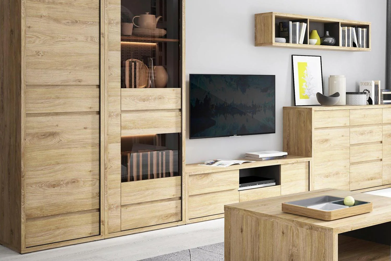 Shetland 2 Door 2 Drawer Narrow Cabinet - Image 3