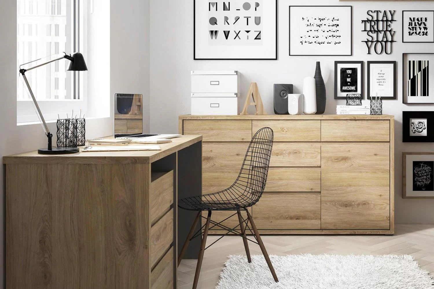 Shetland 3 Drawer Desk - Image 5