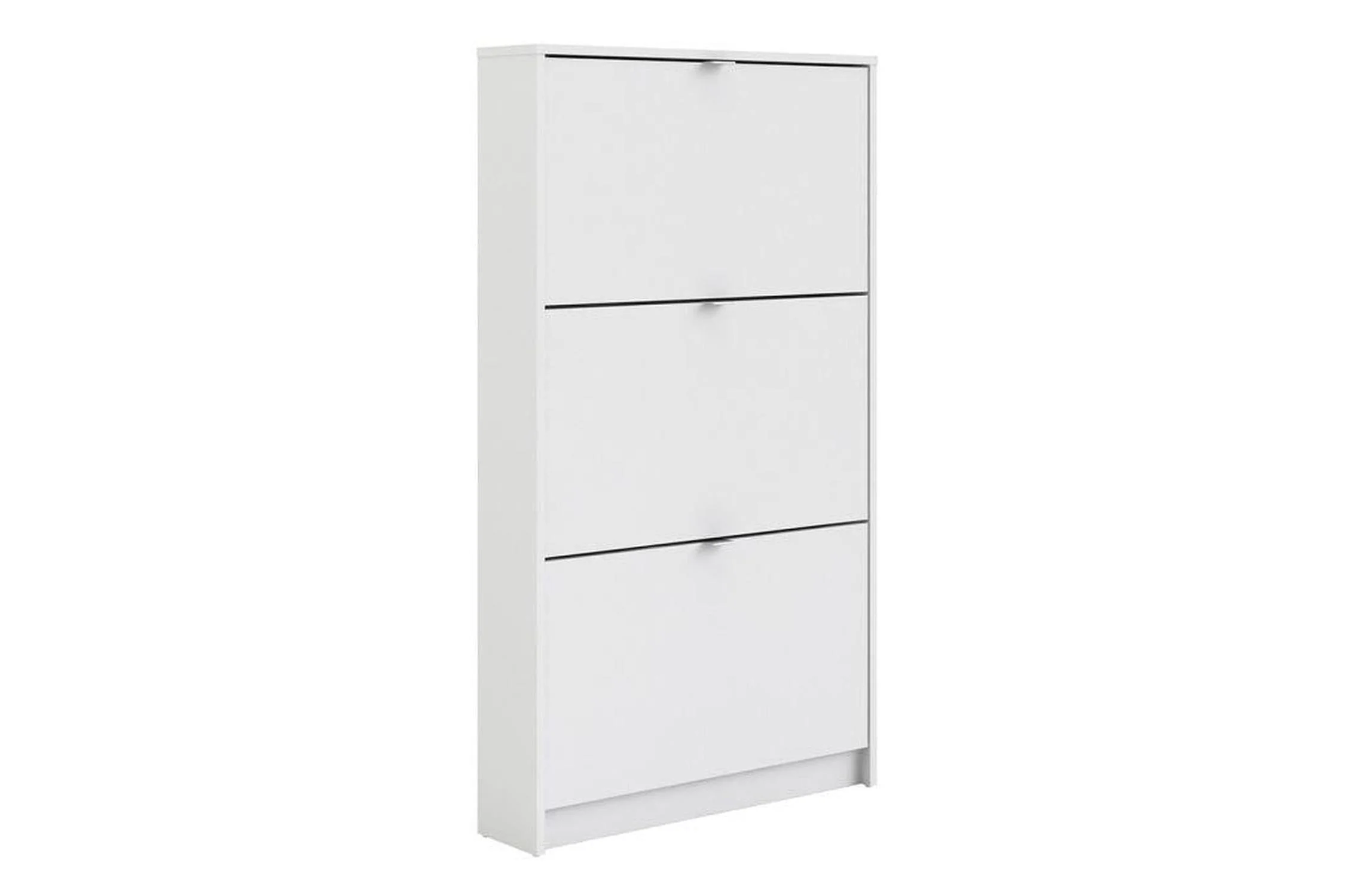 Shoe Cabinet 3 Door 2 Shelf In White