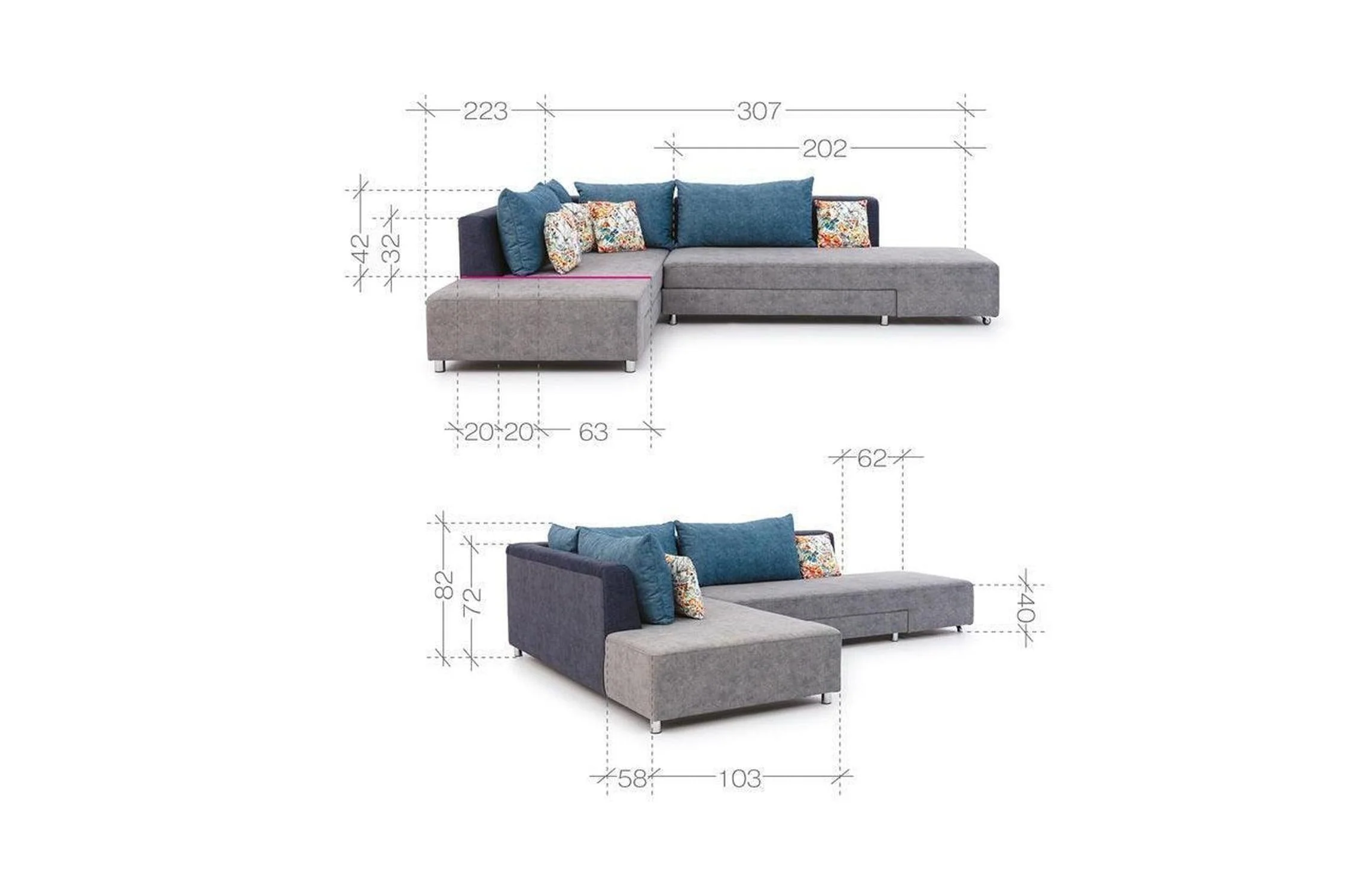 Split Corner Sofa Bed - Image 6