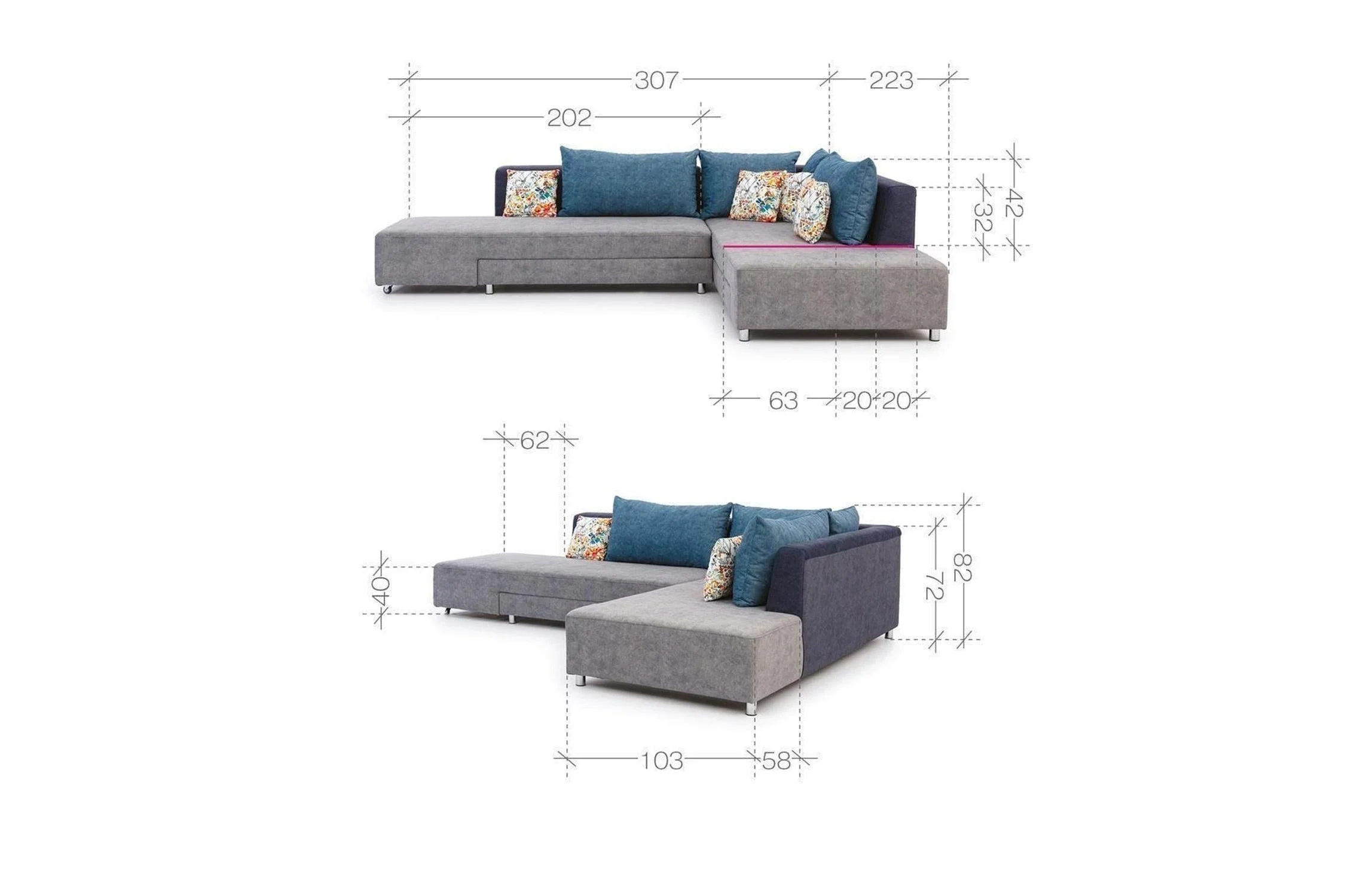 Split Corner Sofa Bed - Image 7