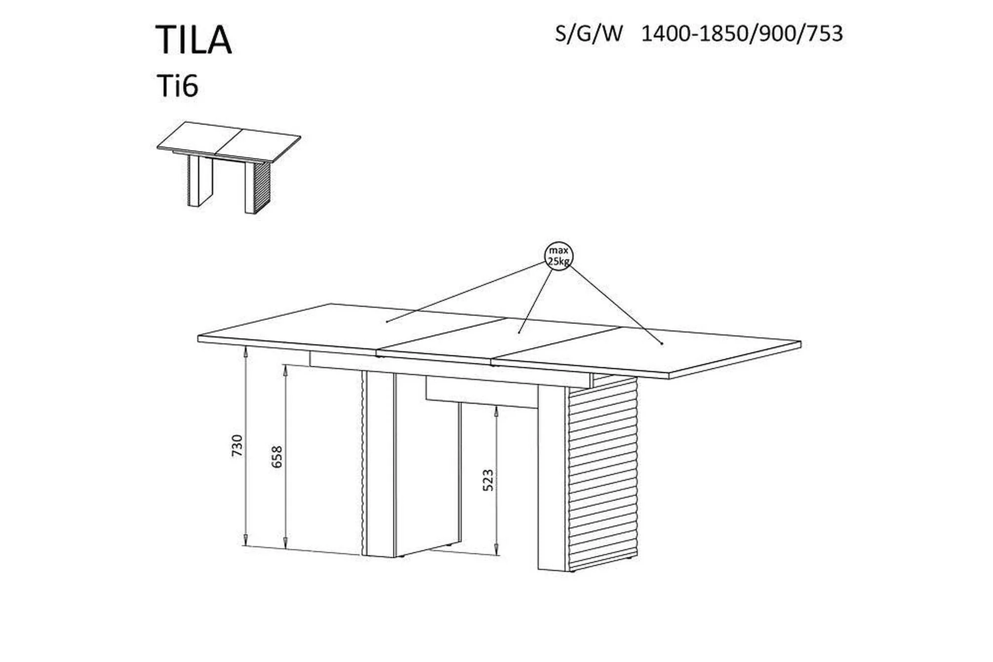 Tila Ti6 Extendable Dining Table - Image 4