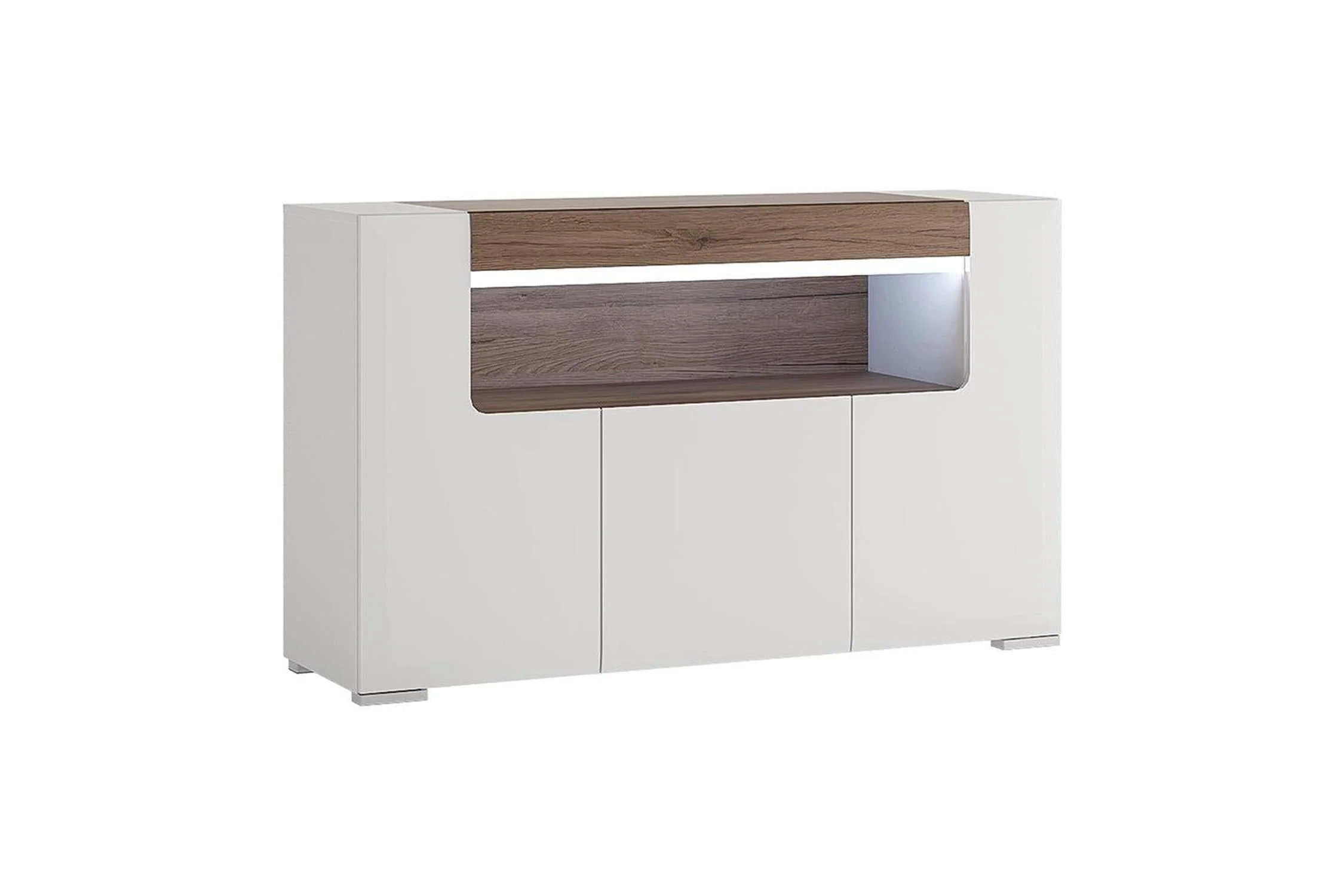 Toronto 3 Door Sideboard With Open Shelving (Inc. Plexi Lighting) - Image 2