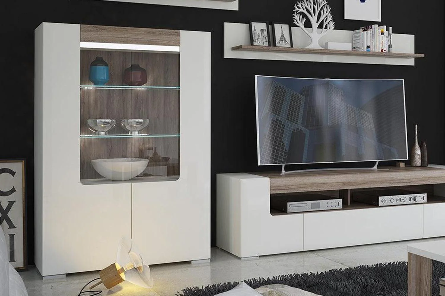 Toronto Low Glazed 2 Door Display Cabinet With Internal Shelves (Inc. Plexi Lighting) - Image 4