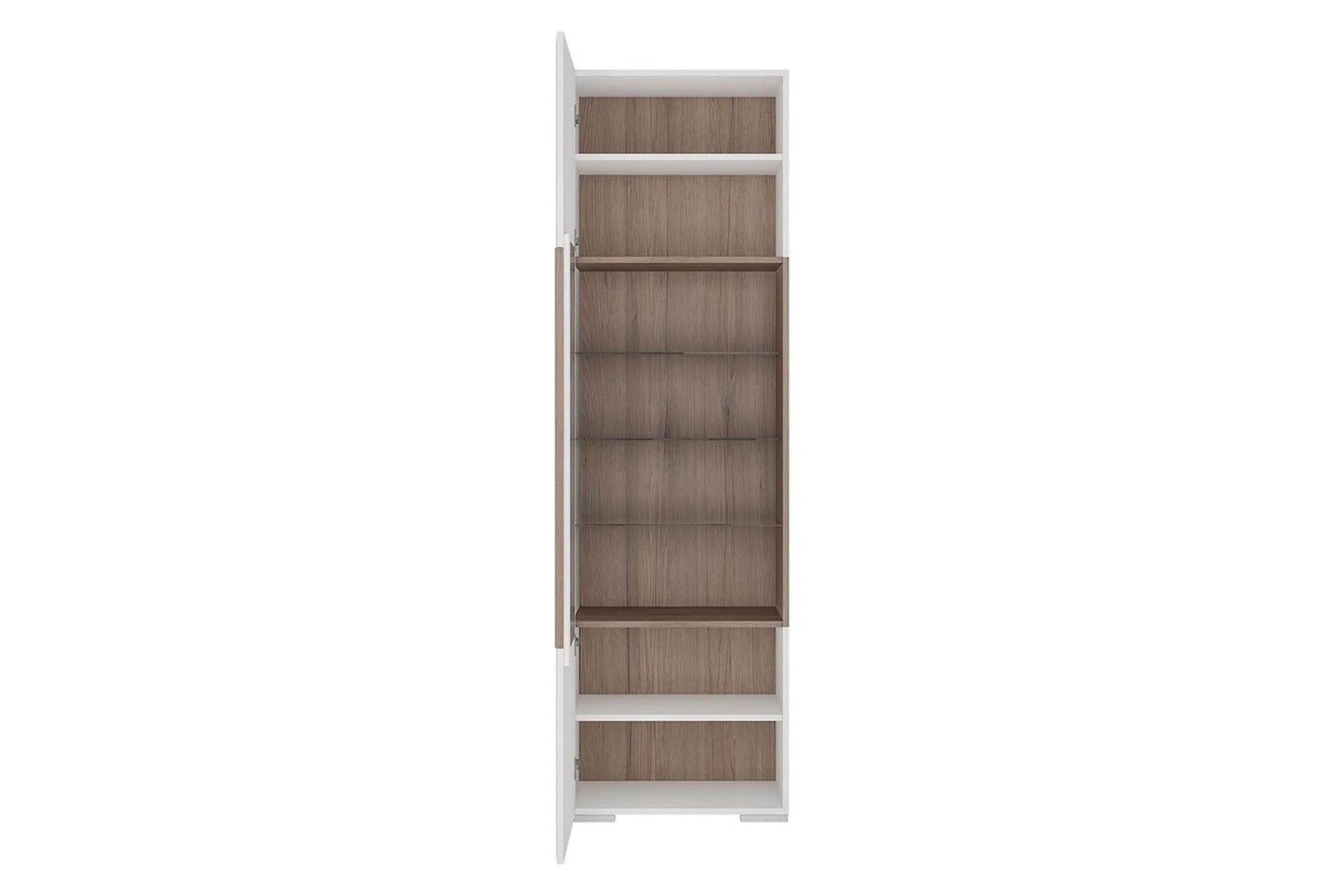 Toronto Tall Narrow Glazed Display Cabinet With Internal Shelves (Inc. Plexi Lighting) - Image 3
