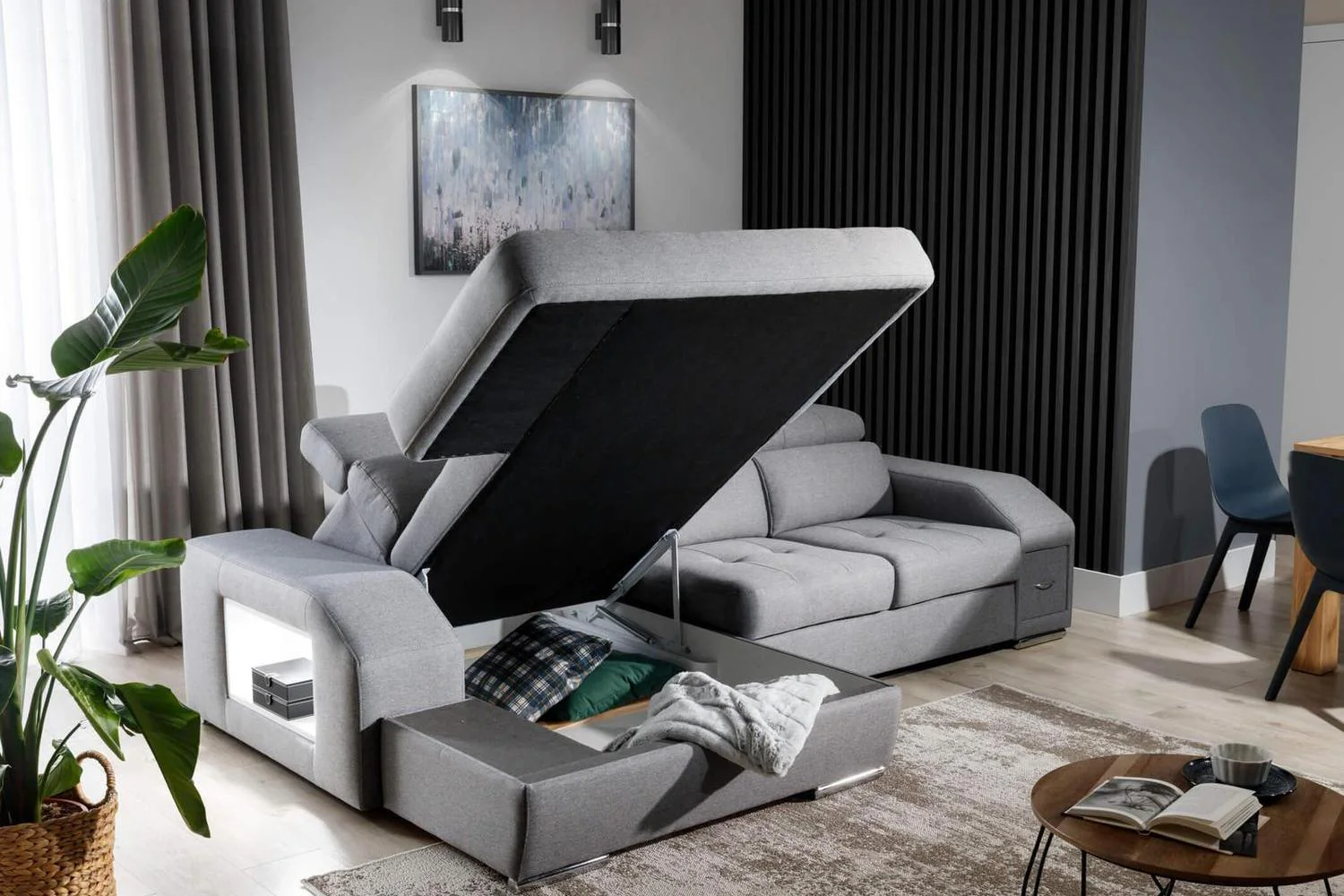 Tulon Corner Sofa Bed With Storage - Image 4