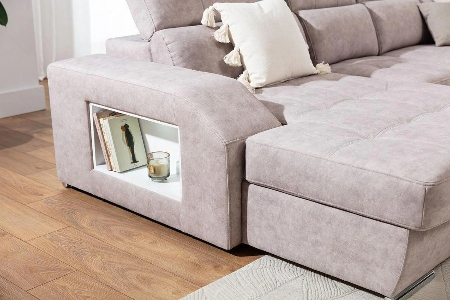 Tulon U Shape Corner Sofa Bed - Image 6