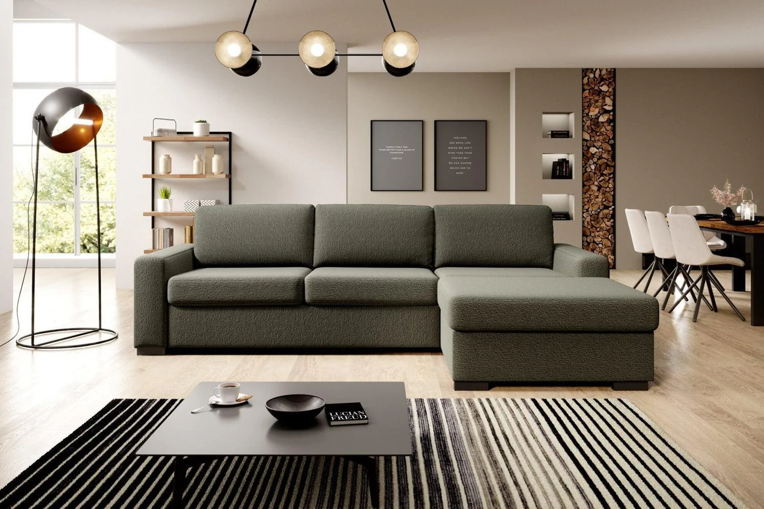 Vanilla Corner Sofa Bed With Storage - Image 2