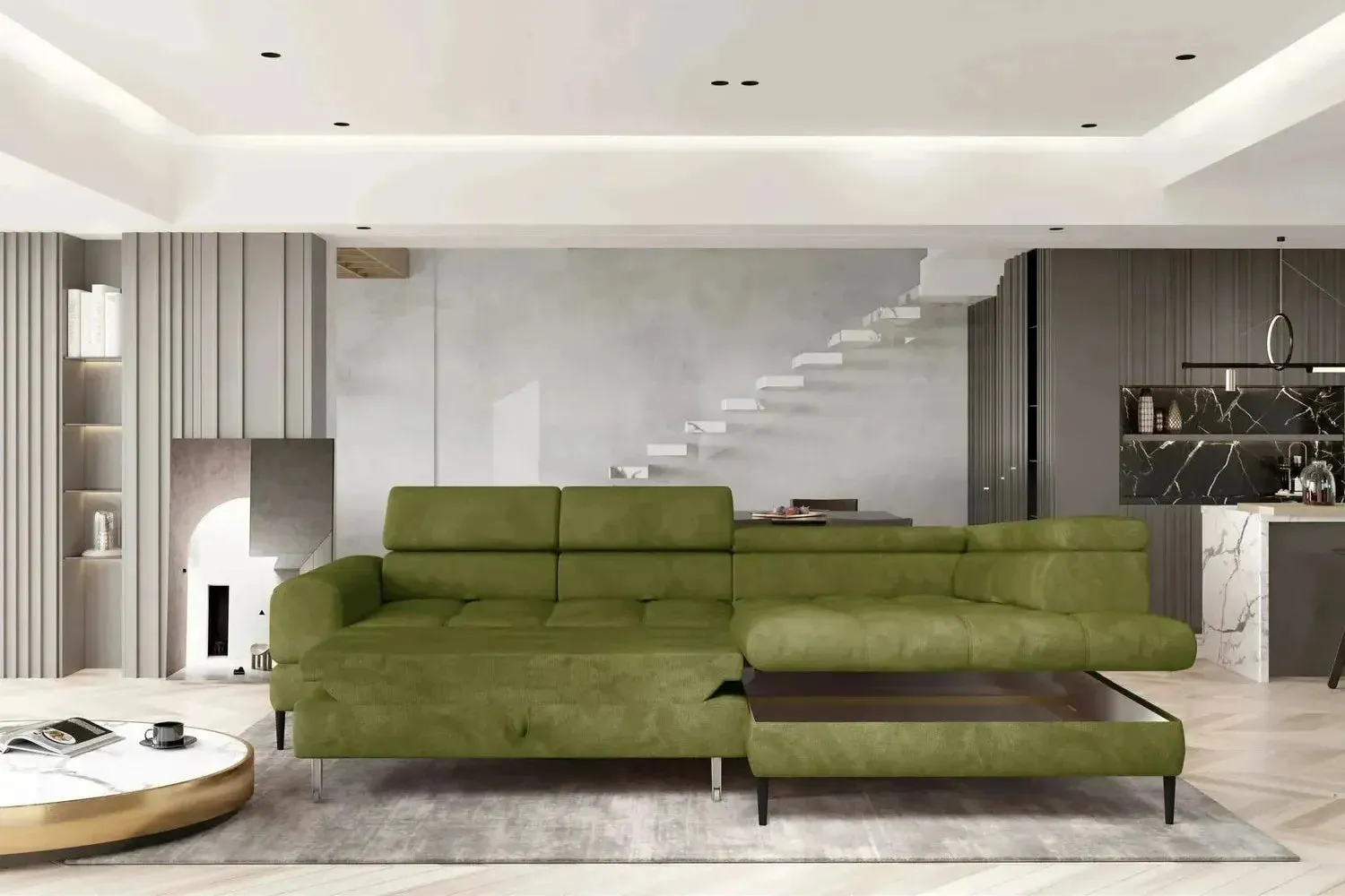 Voss L Corner Sofa Bed With Storage - Image 2